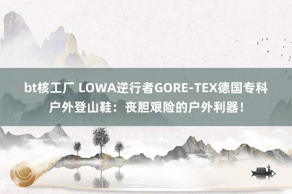 bt核工厂 LOWA逆行者GORE-TEX德国专科户外登山鞋：丧胆艰险的户外利器！