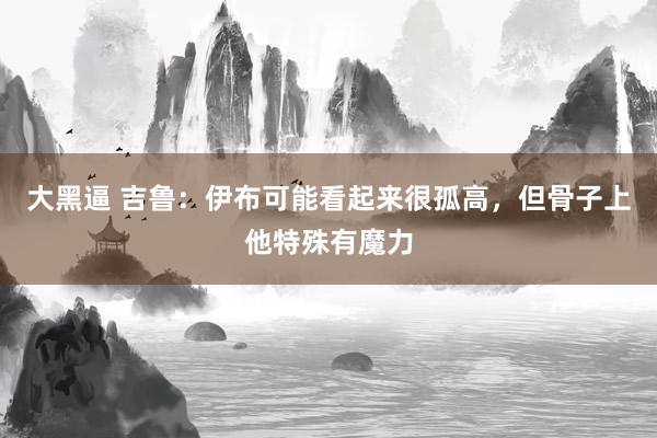 大黑逼 吉鲁：伊布可能看起来很孤高，但骨子上他特殊有魔力