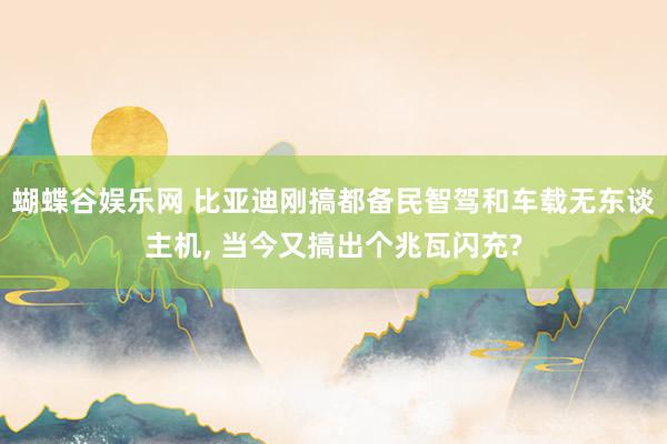 蝴蝶谷娱乐网 比亚迪刚搞都备民智驾和车载无东谈主机, 当今又搞出个兆瓦闪充?