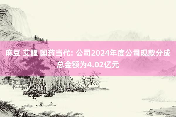 麻豆 艾鲤 国药当代: 公司2024年度公司现款分成总金额为4.02亿元